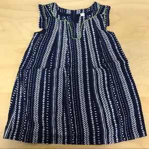 Cherokee Girls Navy & White Aztec print dress
